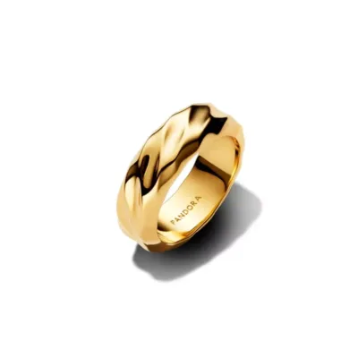 163886C00-58 PANDORA Rippled Wide Band ženski prsten