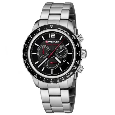 01.0853.107  WENGER Roadster Black Night Chronograph Silver Men's Swiss made ručni sat