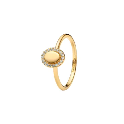 163800C01-54 PANDORA Engravable Oval Halo ženski prsten