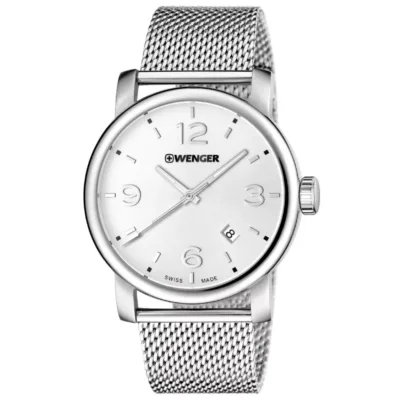 01.1041.126 WENGER Urban Metropolitan Mens Silver Dial Mesh Strap Swiss made ručni sat